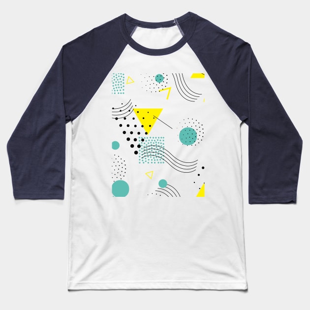 abstract geometric pattern memphis style Baseball T-Shirt by pickledpossums